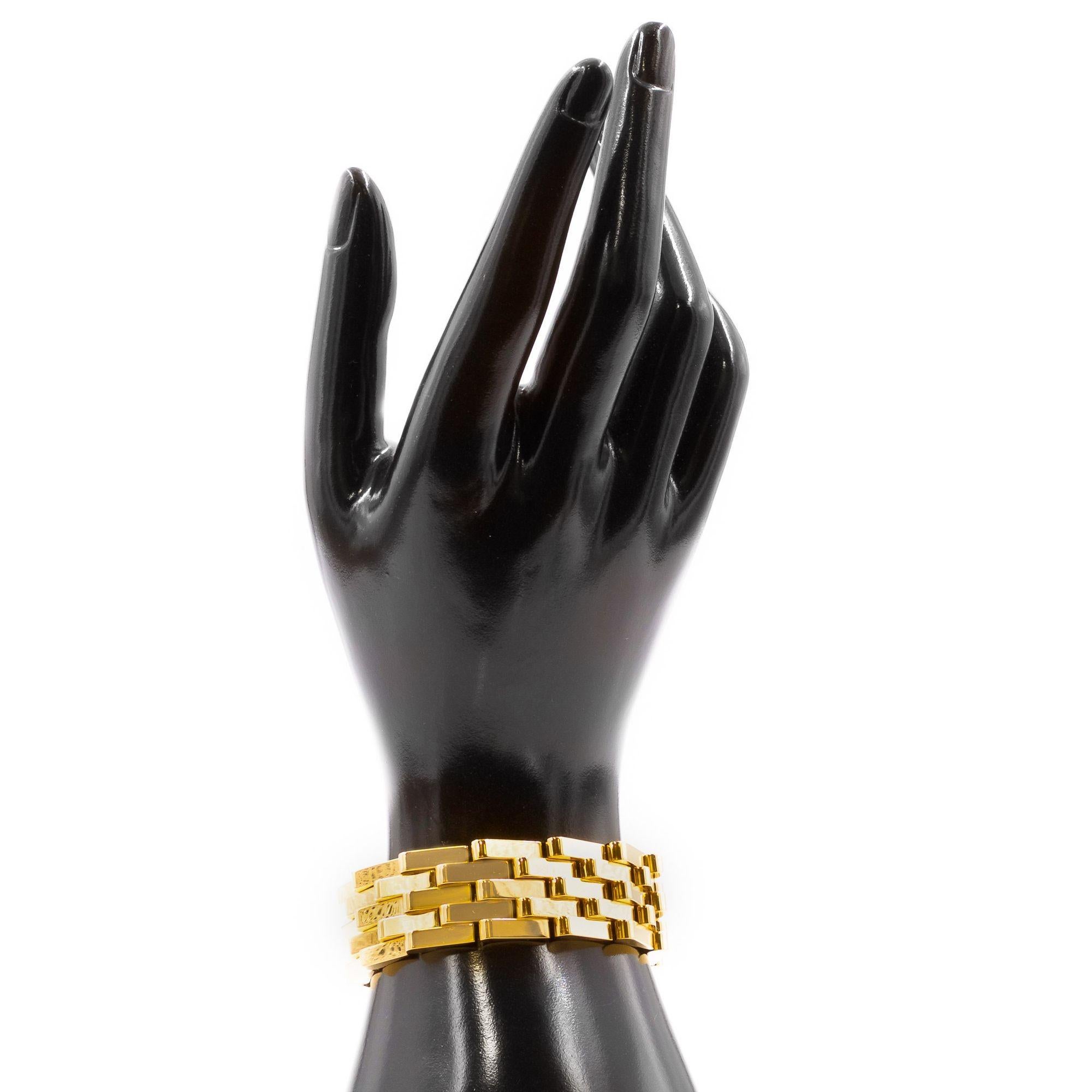 Danish Modern “Tank Track” 14k Gold Bracelet by Willy Junget 6