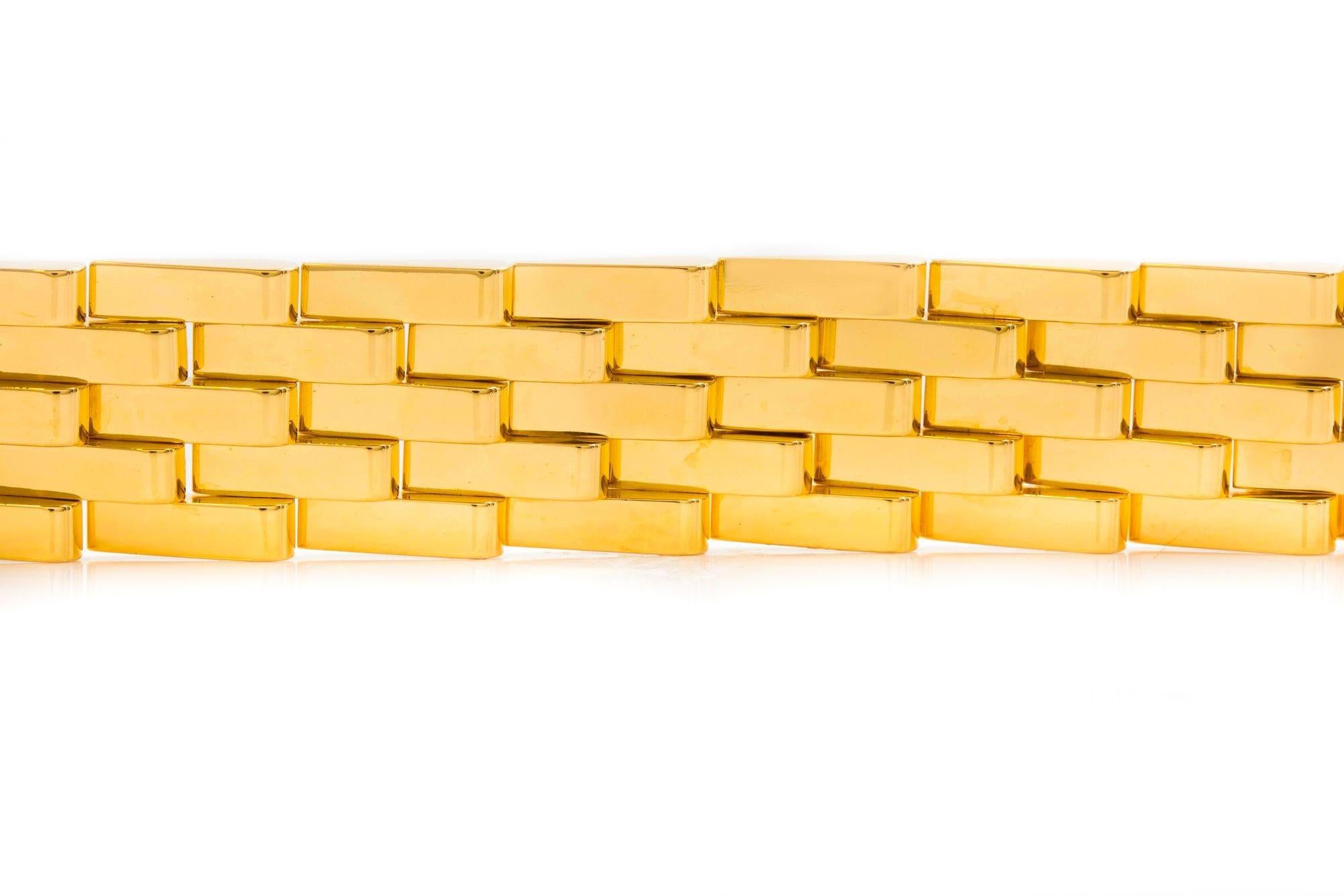 Danish Modern “Tank Track” 14k Gold Bracelet by Willy Junget 1