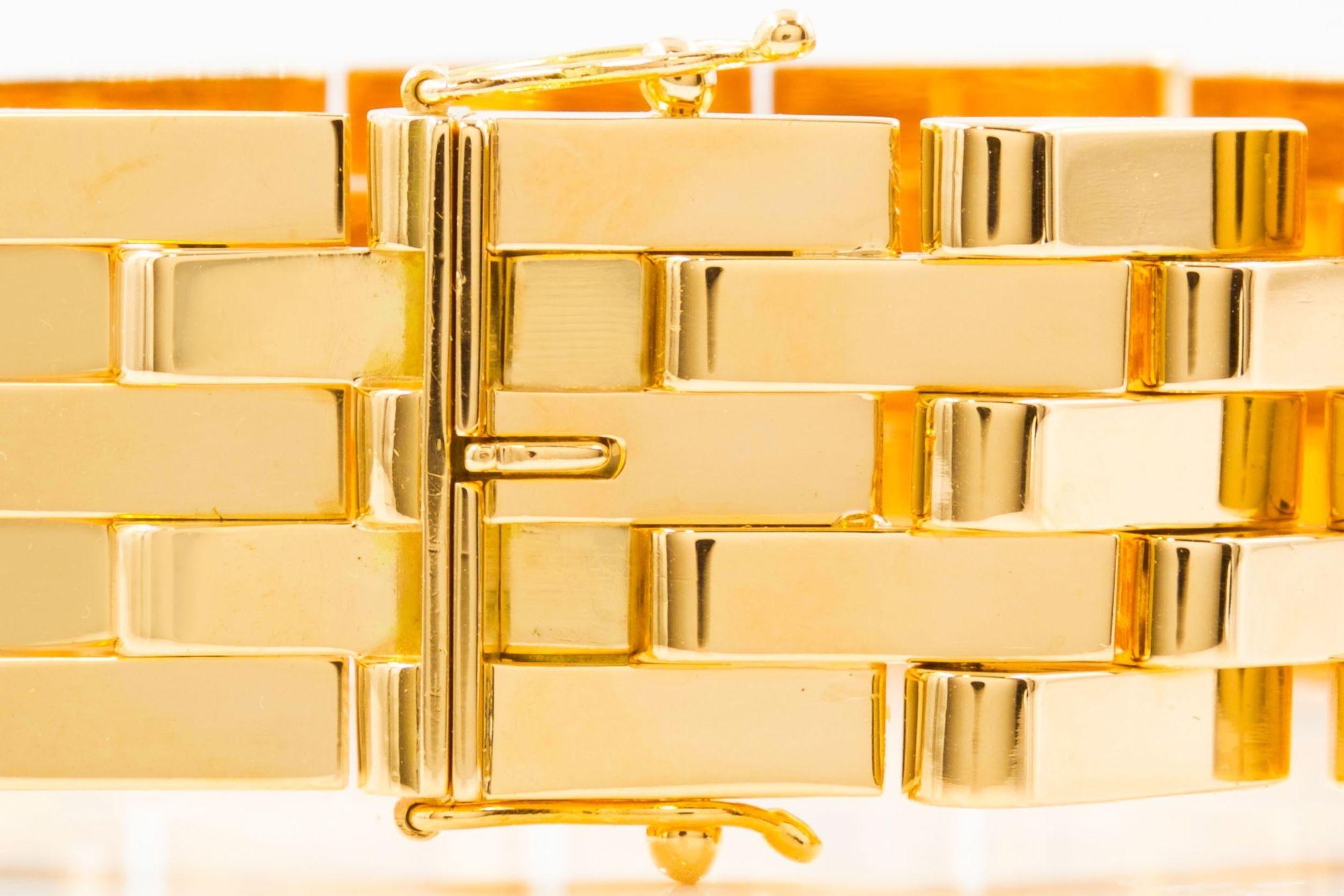 Danish Modern “Tank Track” 14k Gold Bracelet by Willy Junget 4