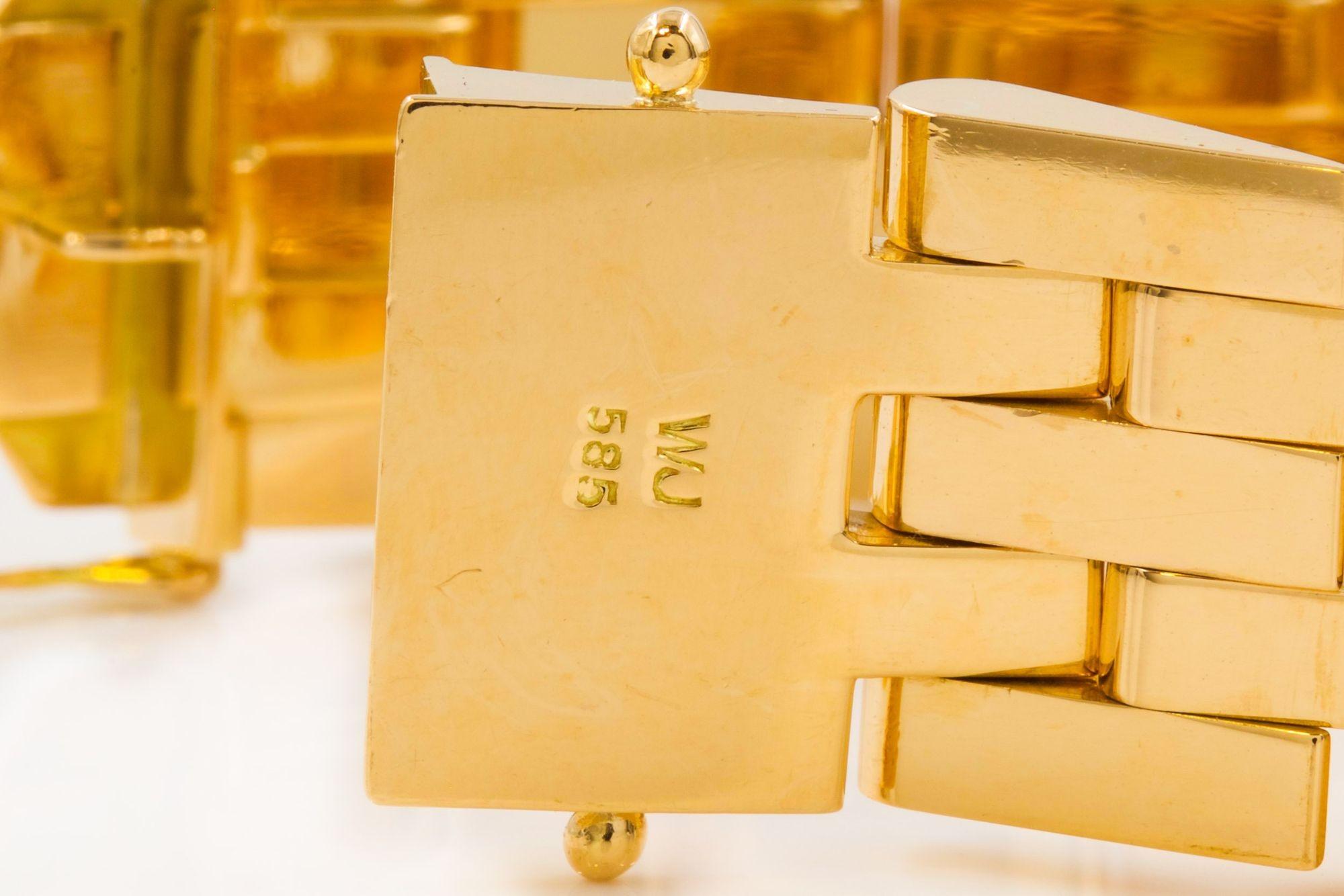 Danish Modern “Tank Track” 14k Gold Bracelet by Willy Junget 5
