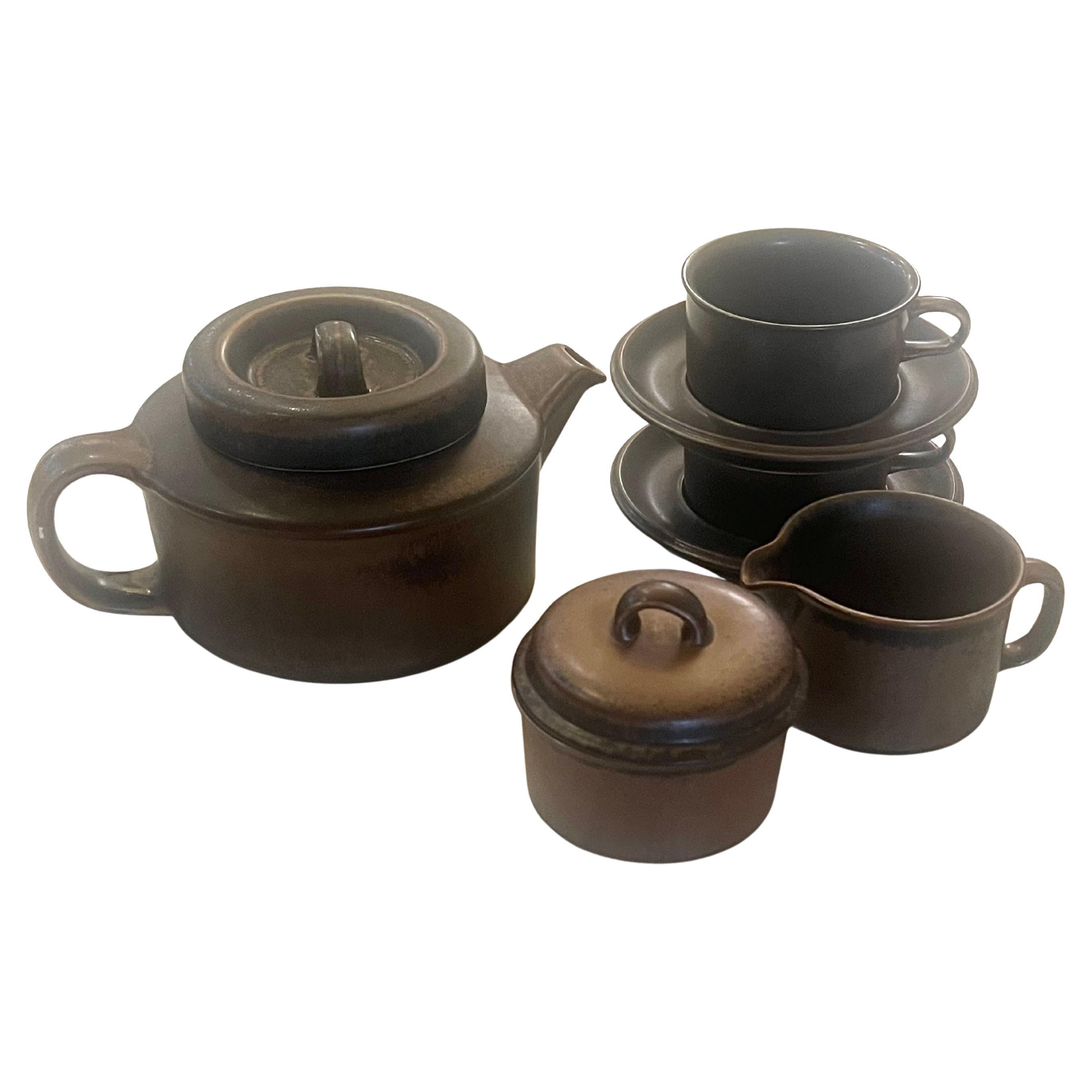 Finlandese Set da tè e caffè danese moderno Model Ruska, di Ulla Procope per Arabia, anni '70 in vendita