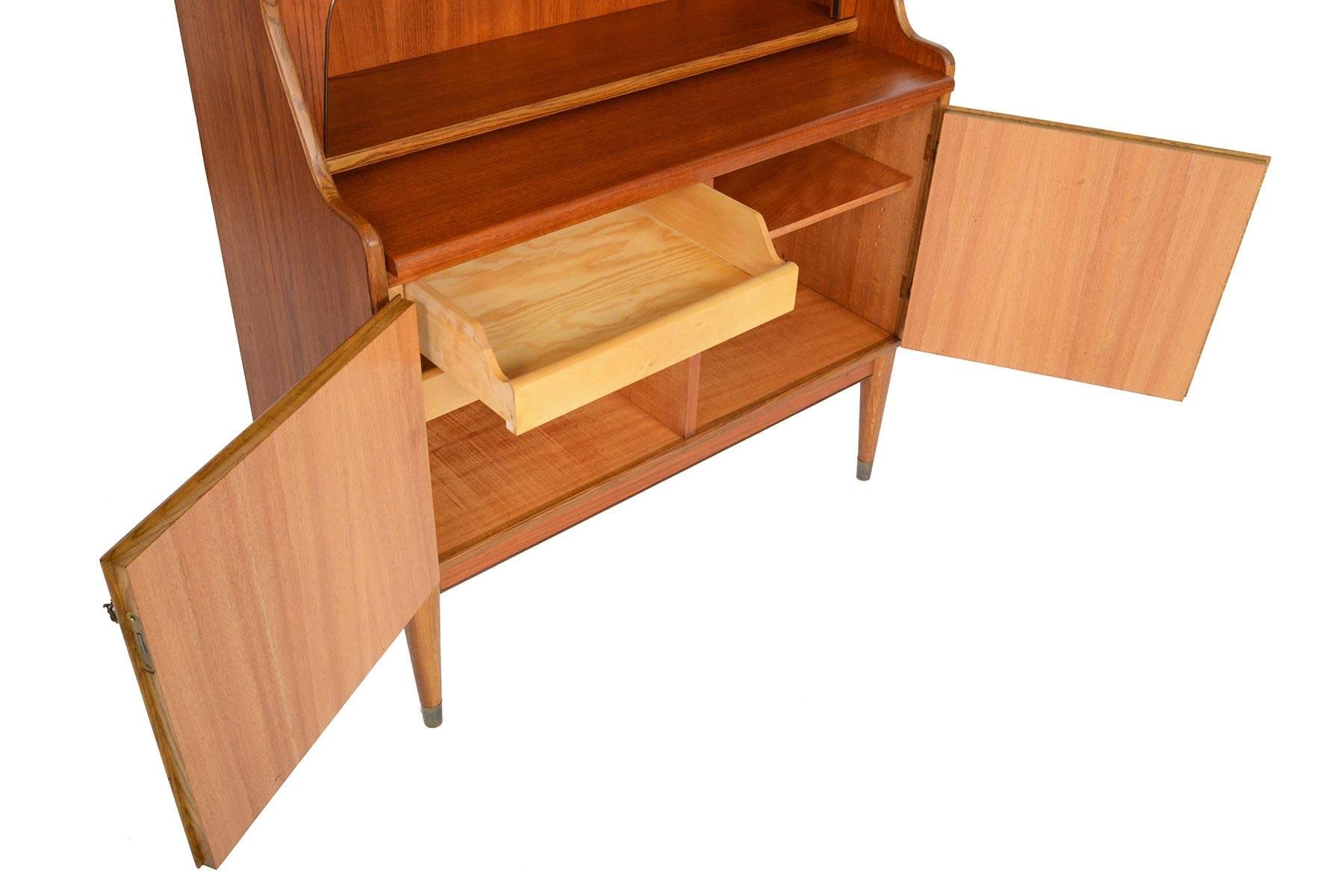 Danish Modern Teak and Oak Bookcase Secretary with Hidden Storage 3