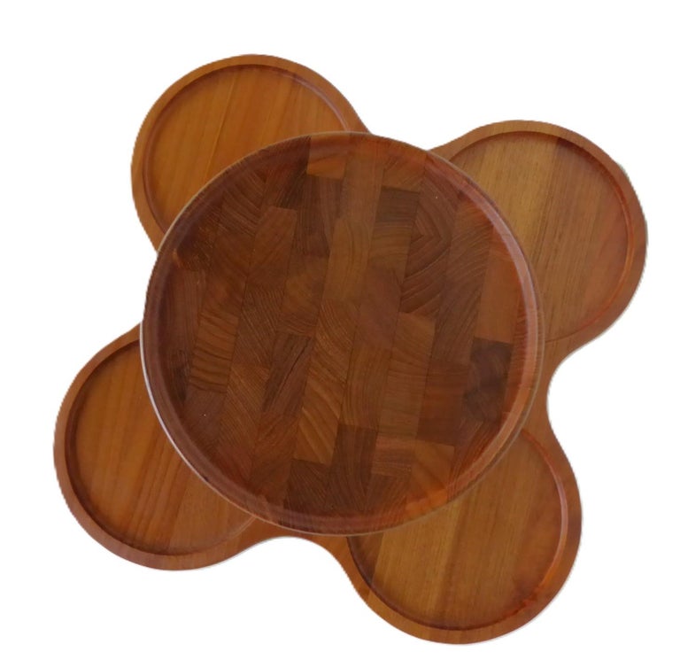 Danish Modern Teak 2-Tier Digsmed Lazy Susan Denmark 1960s For