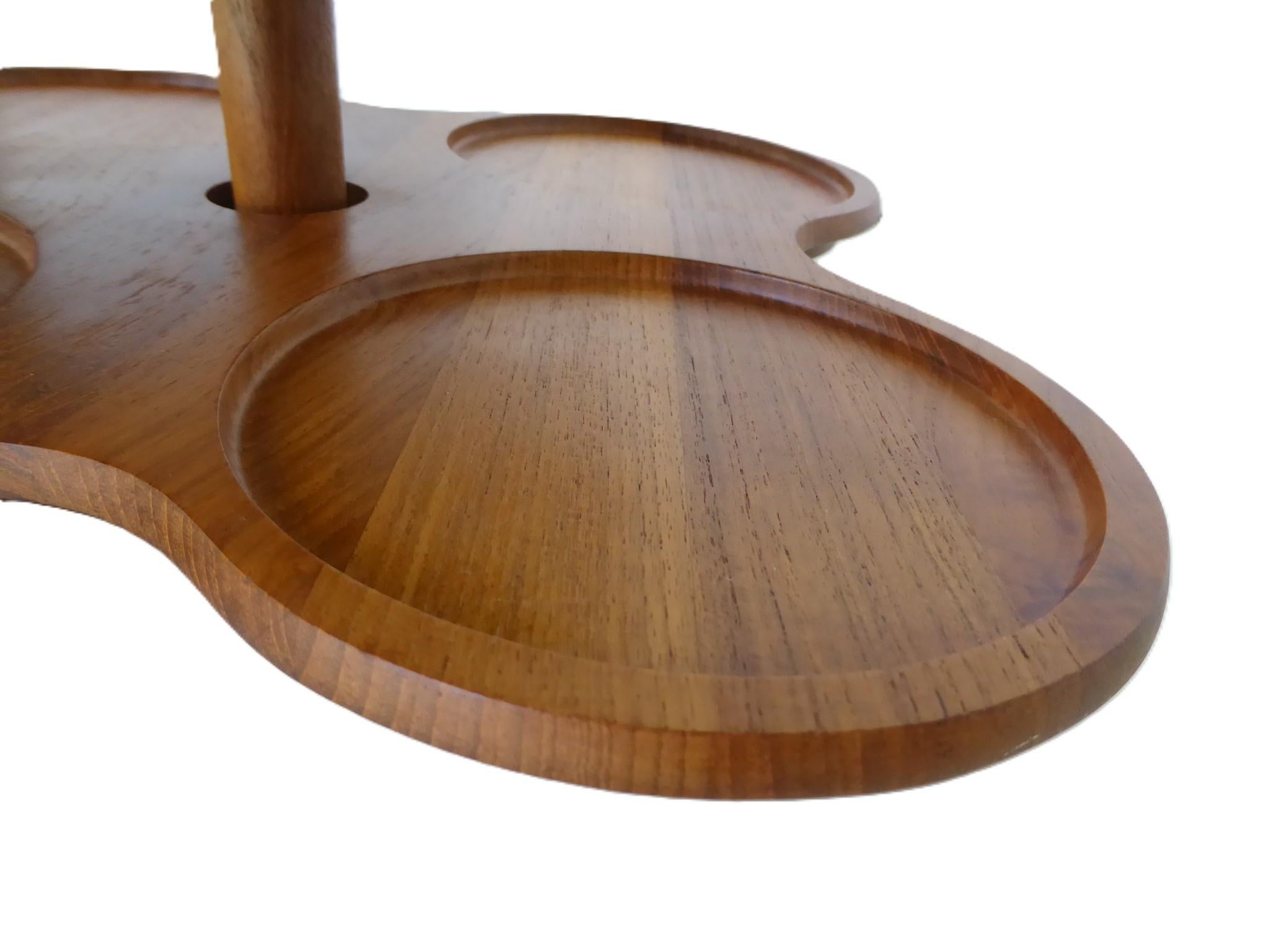 Danish Modern Teak 2-Tier Digsmed Lazy Susan Denmark 1960s For Sale 1