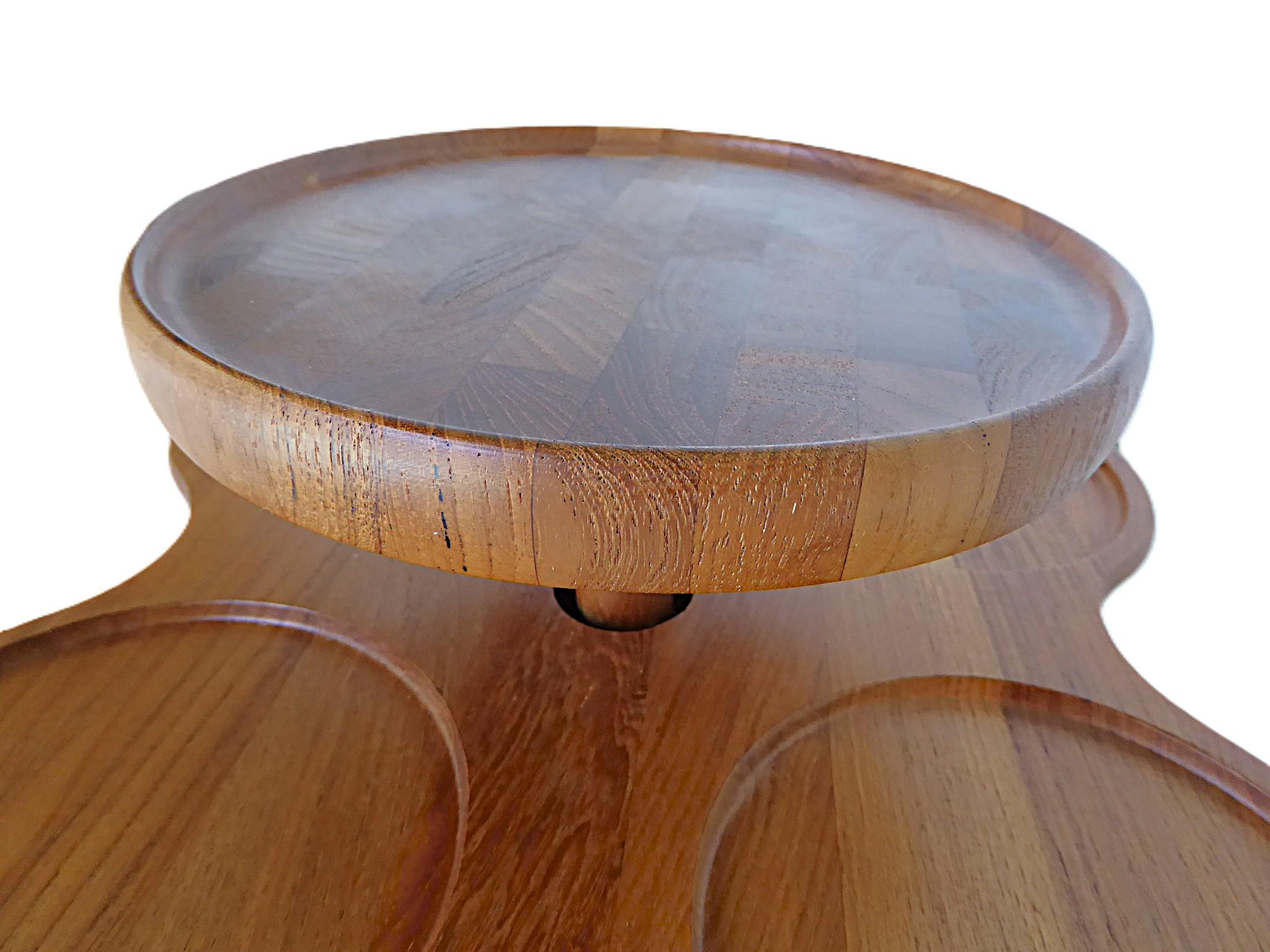 Danish Modern Teak 2-Tier Digsmed Lazy Susan Denmark 1960s For Sale 2