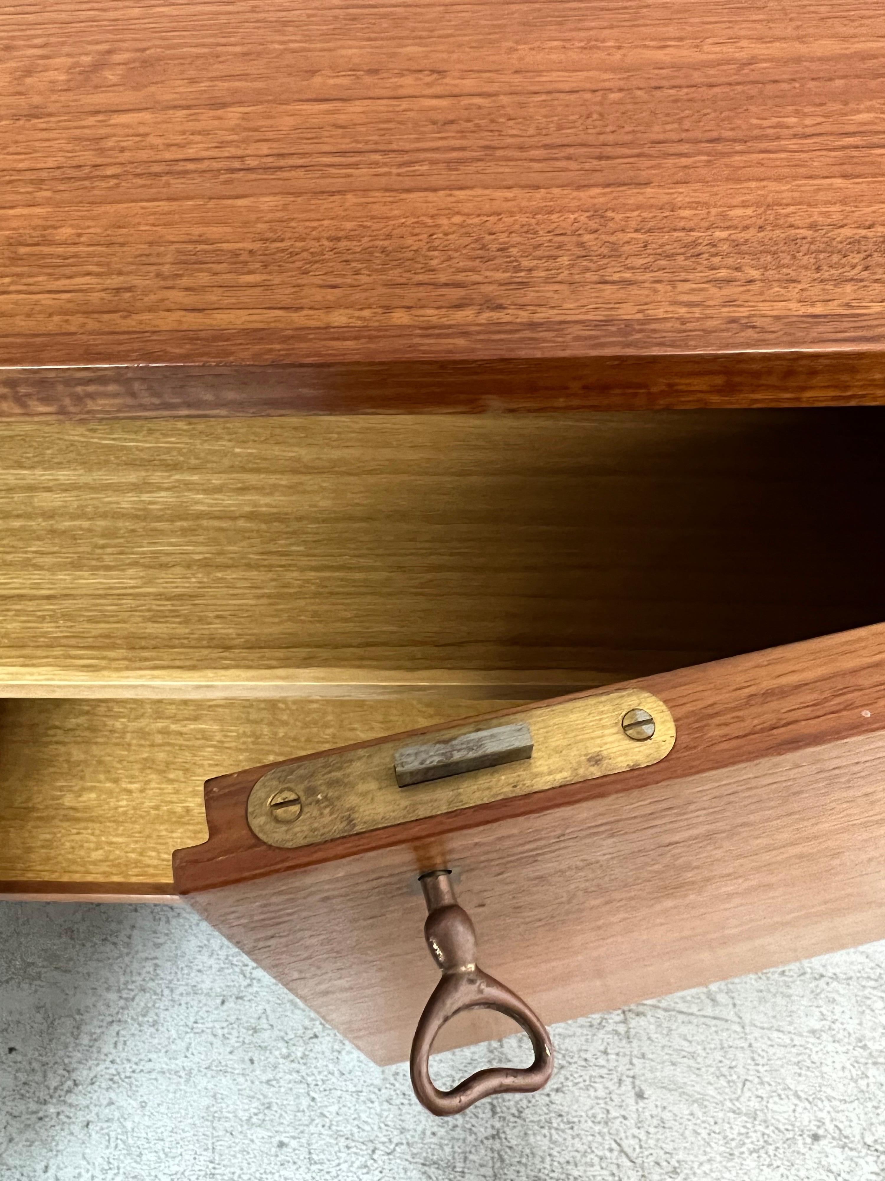 Danish Modern Teak 4 Door Sideboard Buffet, 1960s 4