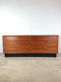 Danish Modern Teak 8 Drawer Lowboy Dresser