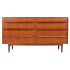 Retro Danish Modern Teak 9-Drawer Dresser