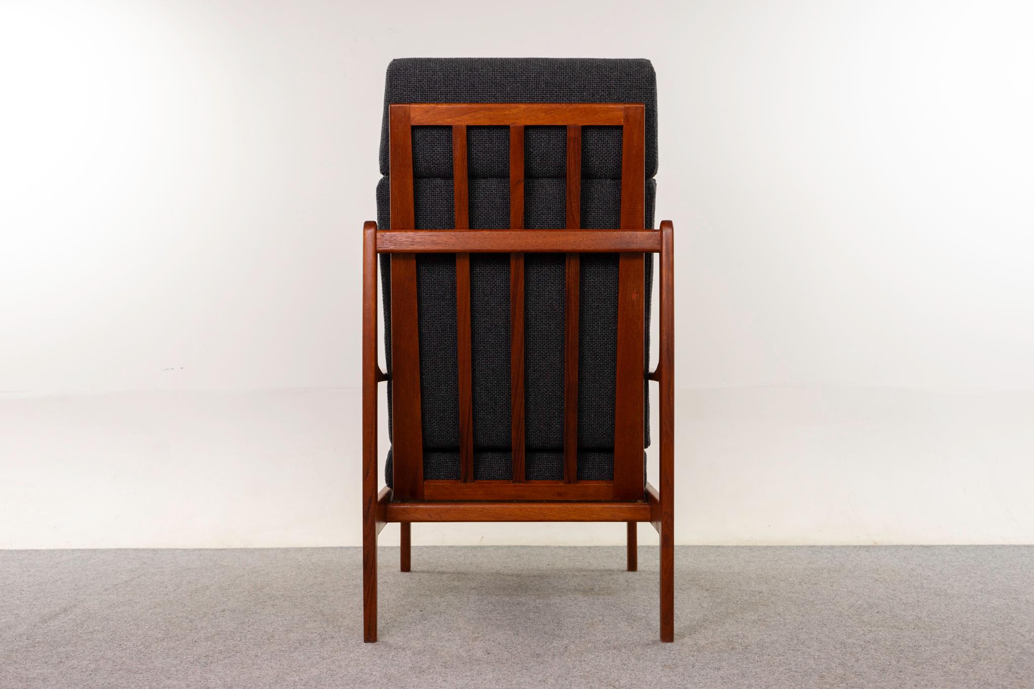 Fauteuil de salon moderne danois réglable en teck en vente 3