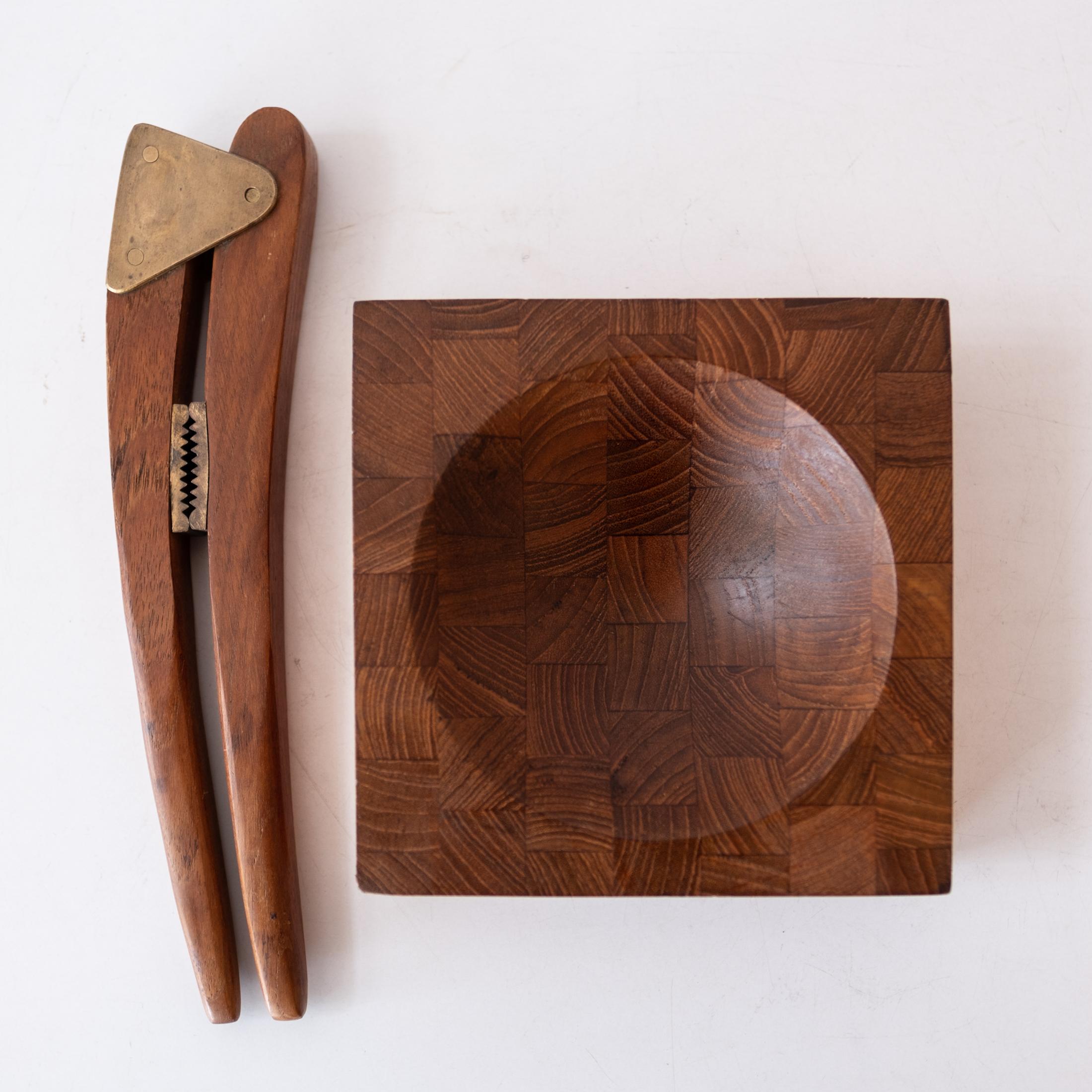 Danish Modern Teak and Brass Nutcracker and Bowl 5