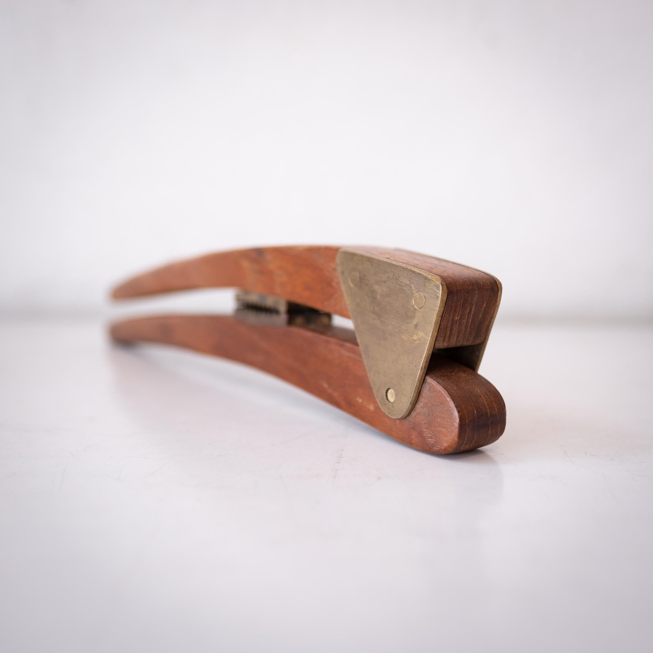 20th Century Danish Modern Teak and Brass Nutcracker and Bowl