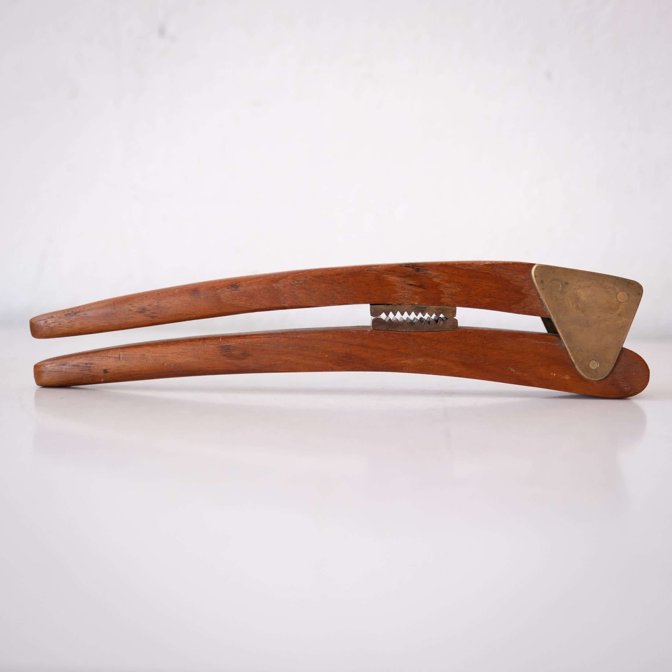 Danish Modern Teak and Brass Nutcracker and Bowl 1
