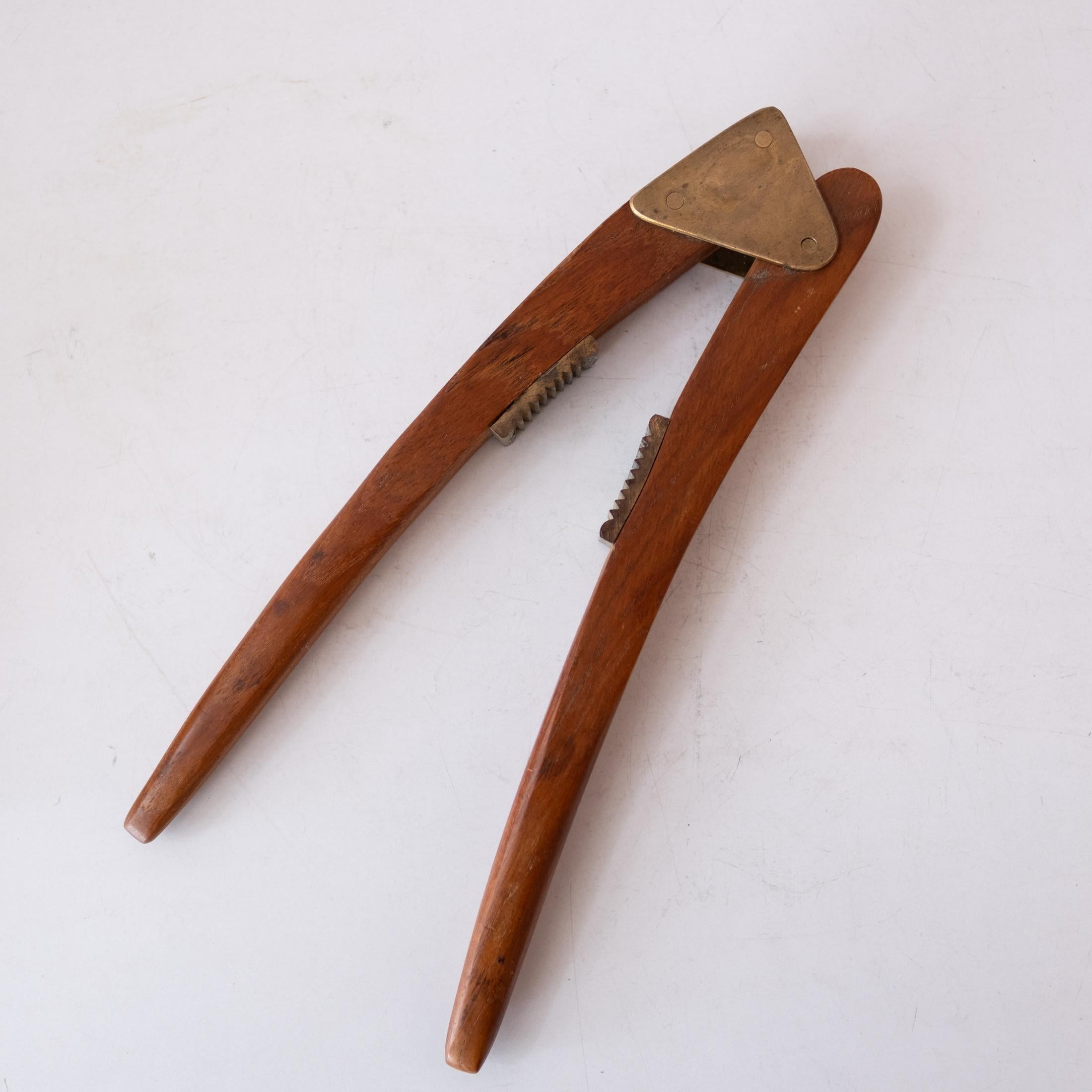 Danish Modern Teak and Brass Nutcracker and Bowl 2