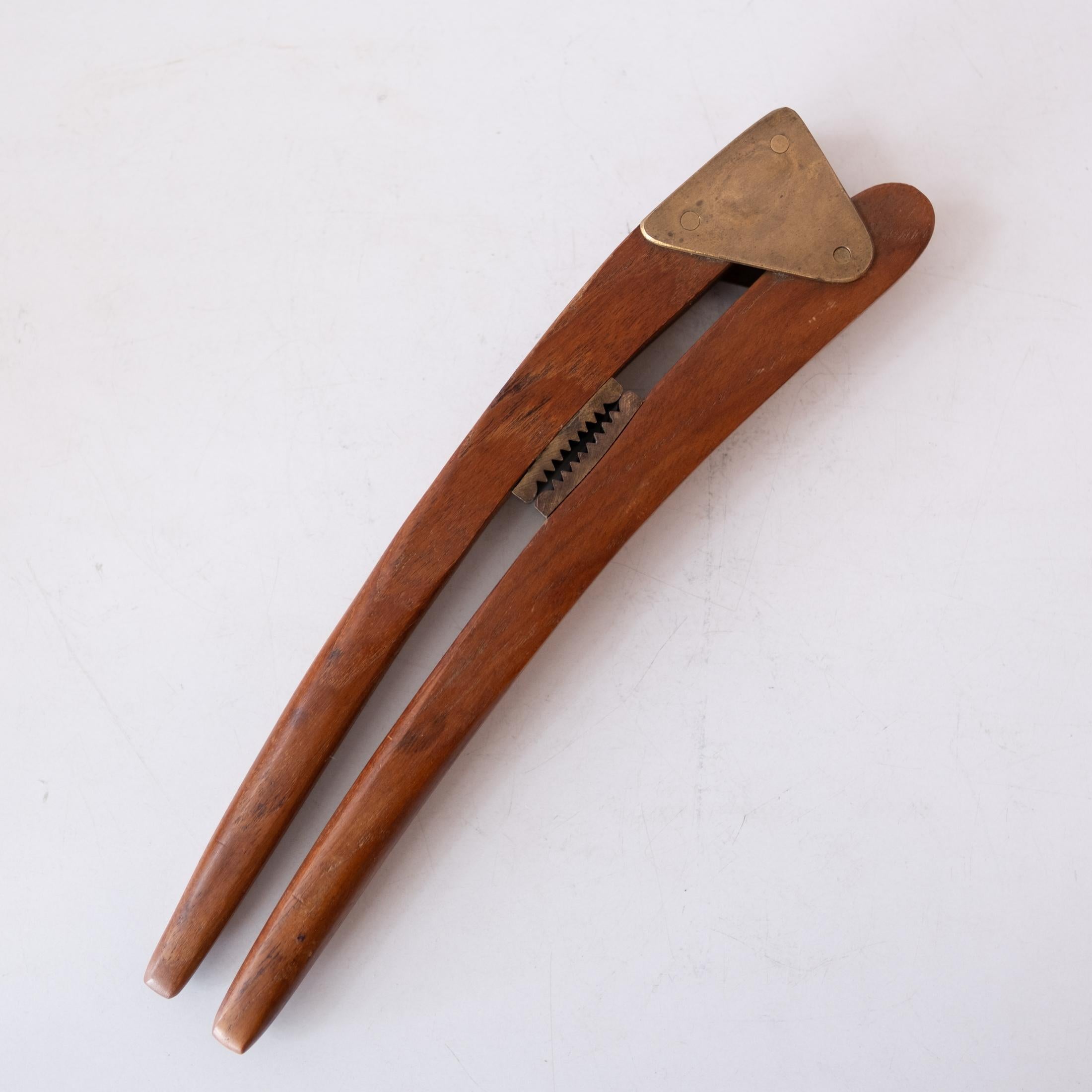 Danish Modern Teak and Brass Nutcracker and Bowl 4