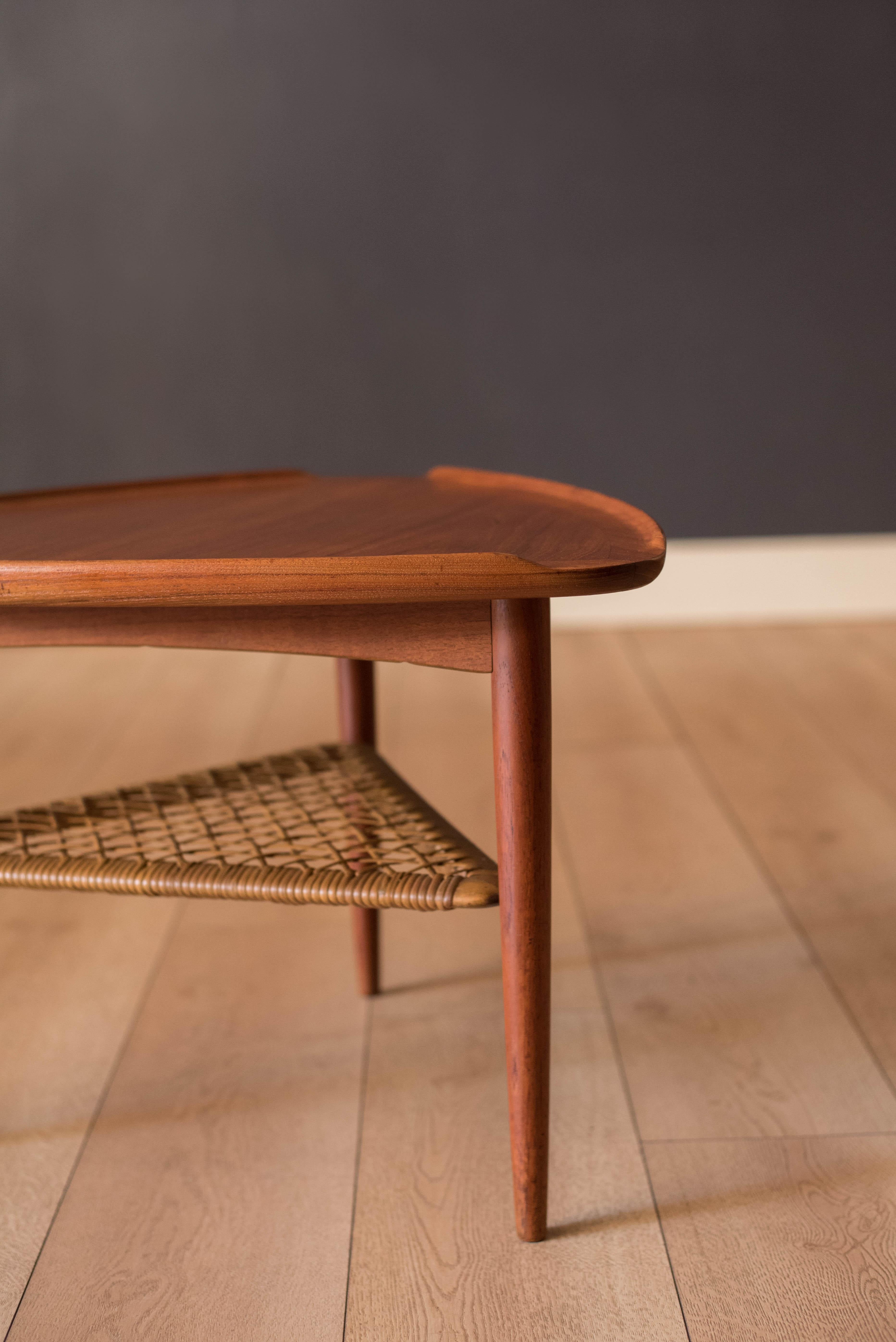 triangle mid century coffee table
