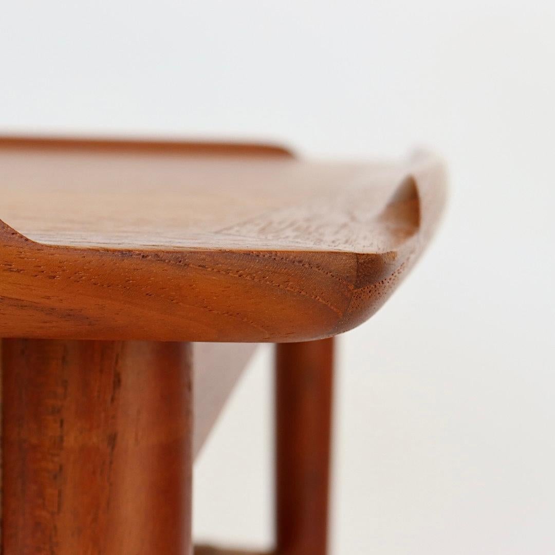 Danish Modern Teak and Cane Side Table by Poul Jensen for Selig 5