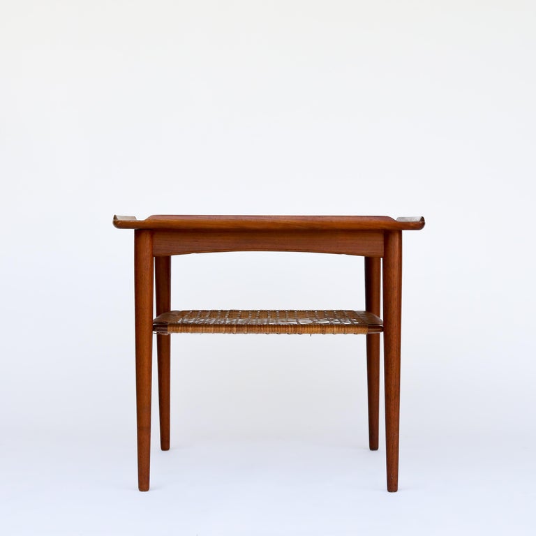 Danish Modern Teak and Cane Side Table by Poul Jensen for Selig For Sale 9