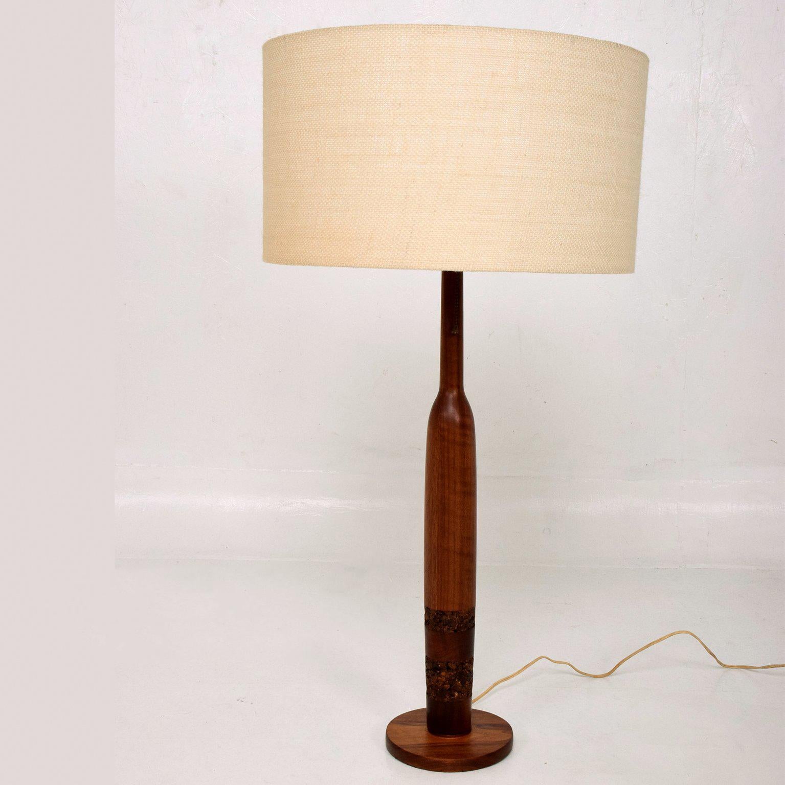 Mid-20th Century Danish Modern Teak and Cork Table Lamp