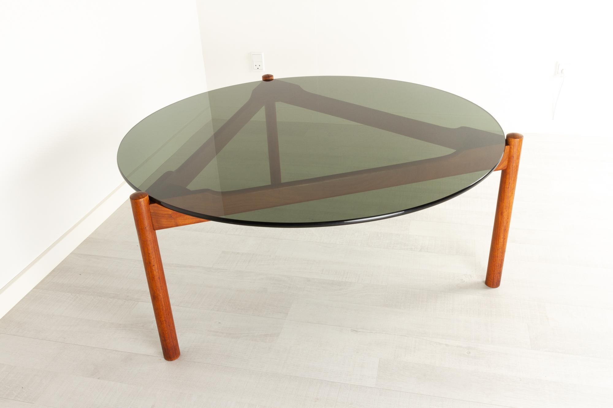 Mid-20th Century Danish Modern Teak and Glass Coffee Table by Komfort, 1960s