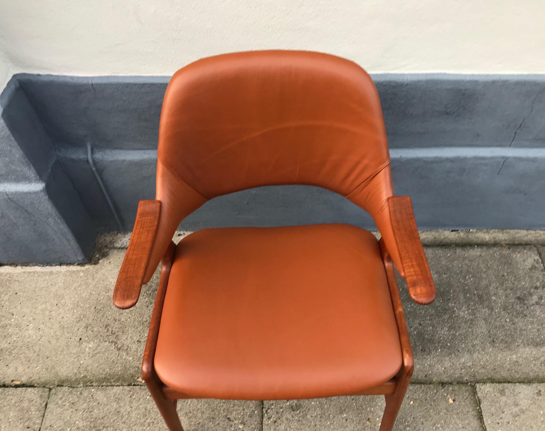 Danish Modern Teak and Leather Lounge Chair by N. A. Jørgensen, 1960s For Sale 5