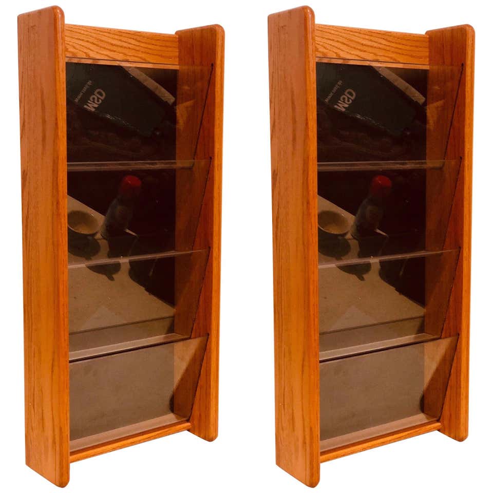 Danish Modern Leather and Teak Sculpted Double Magazine Rack For Sale ...