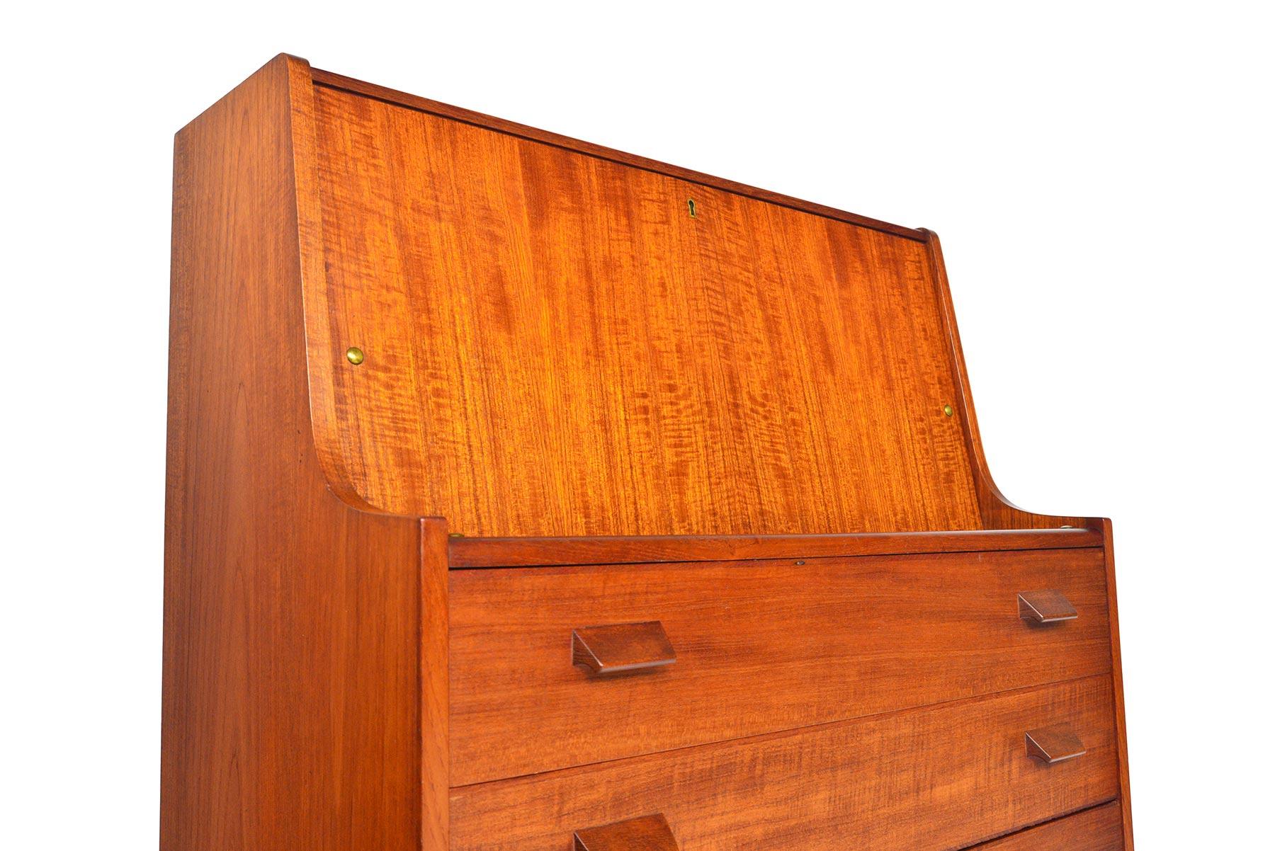 Scandinavian Modern Danish Modern Teak and Oak Drop Front Secretary Desk