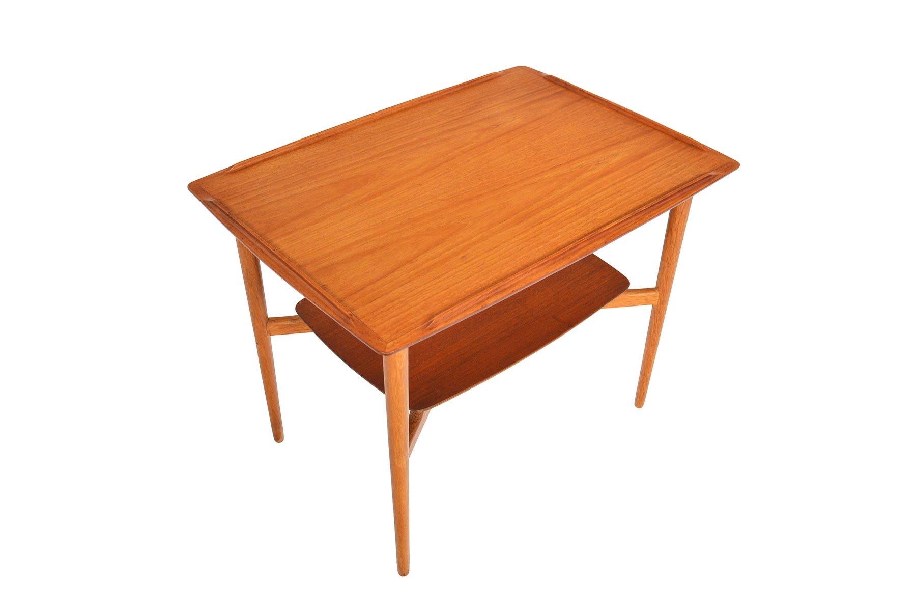 Danish Modern Teak and Oak Side Table by Torben Strandgaard In Good Condition In Berkeley, CA