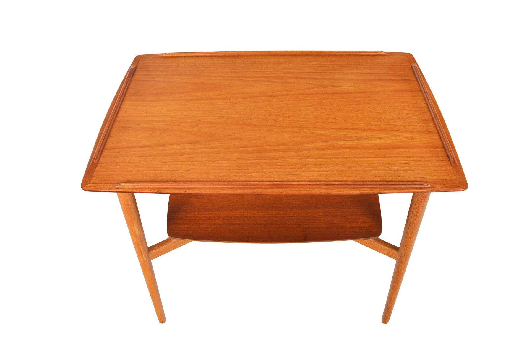 Danish Modern Teak and Oak Side Table by Torben Strandgaard 3