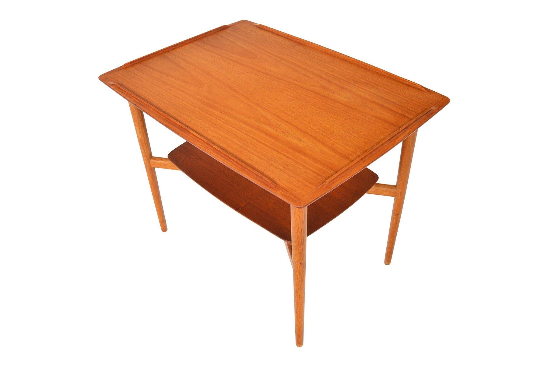Danish Modern Teak and Oak Side Table by Torben Strandgaard 4