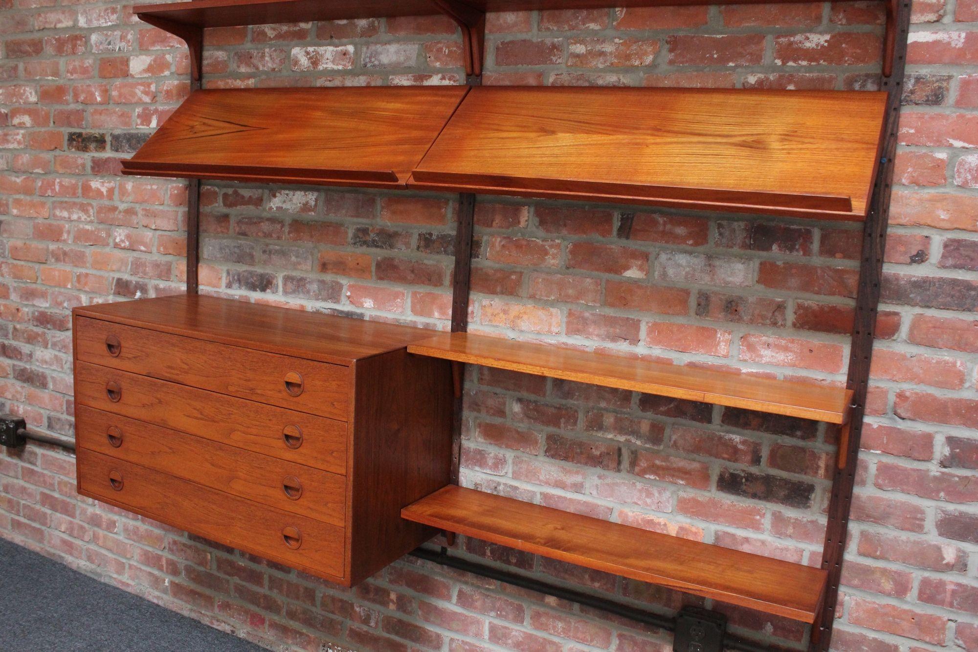 Metal Danish Modern Teak and Rosewood Wall Unit Wall by Rud Thygesen & Johnny Sørensen