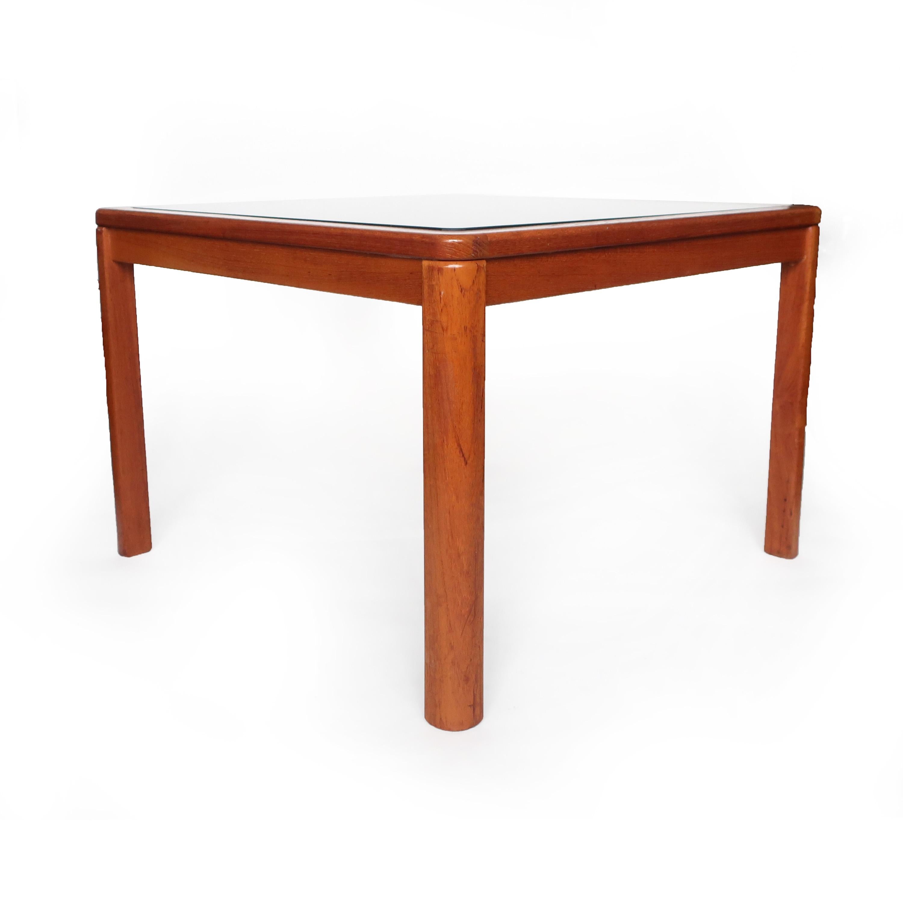 Scandinavian Modern Danish Modern Teak and Smoked Glass Side Table by Uldum Mobelfabrik