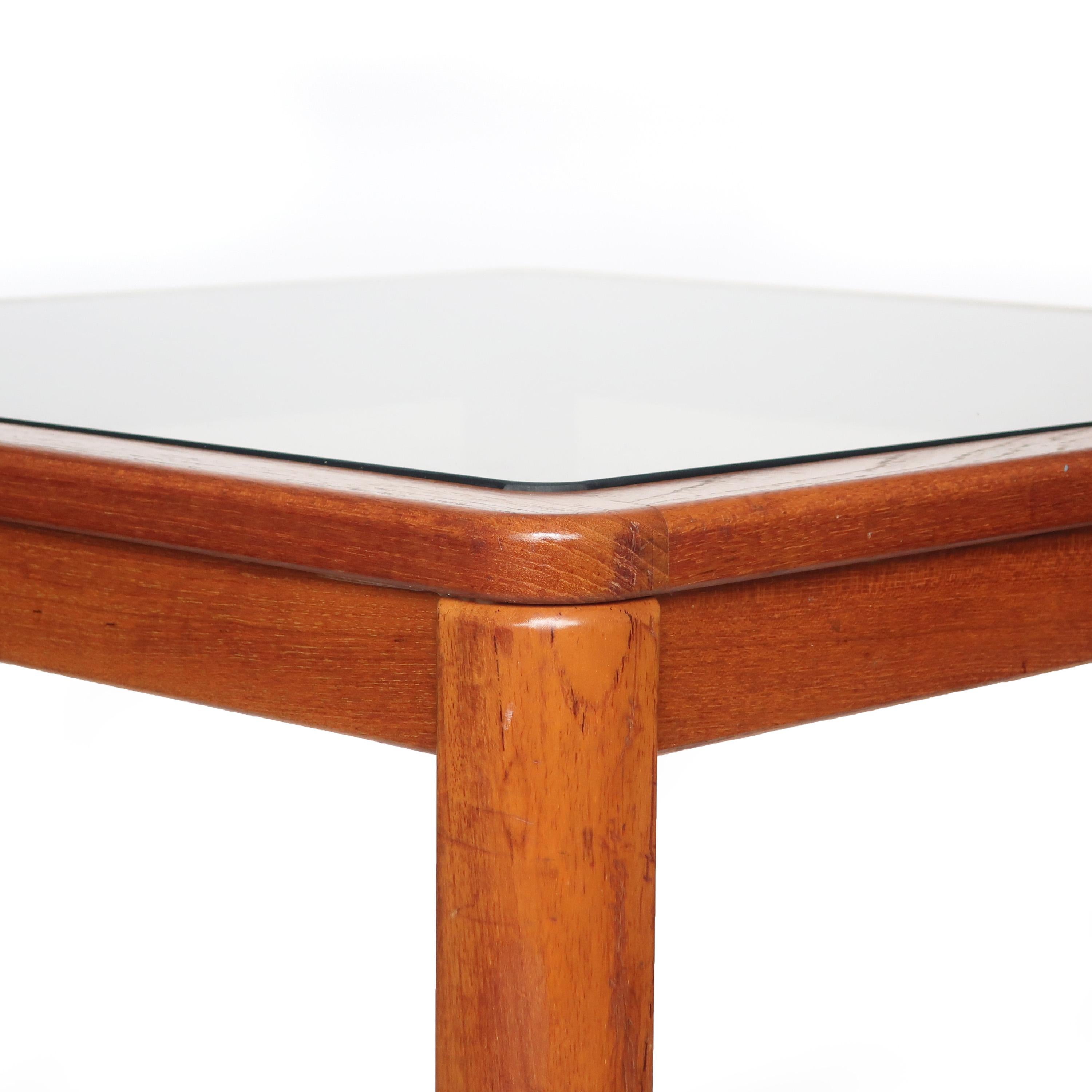 Danish Modern Teak and Smoked Glass Side Table by Uldum Mobelfabrik In Good Condition In Brooklyn, NY