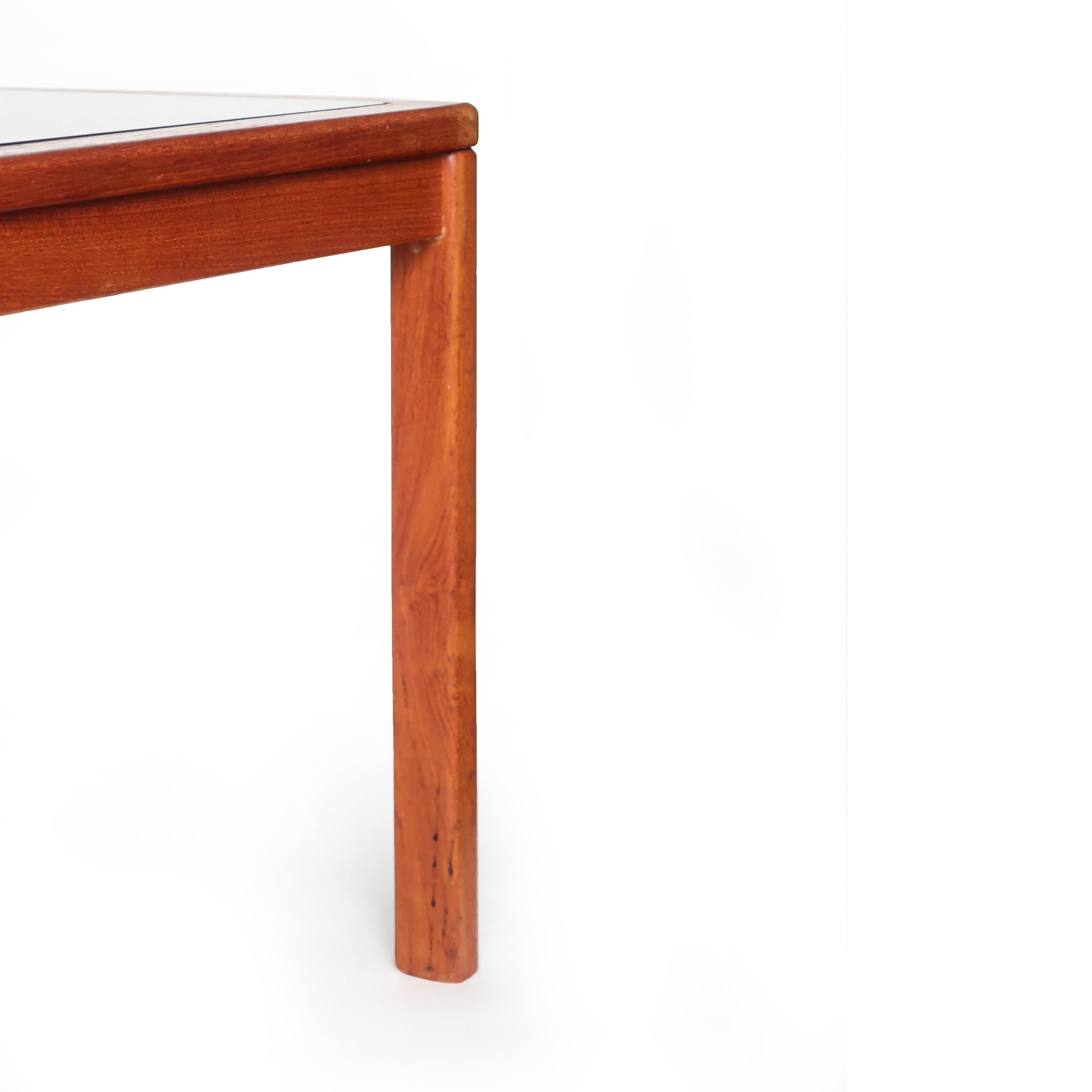 20th Century Danish Modern Teak and Smoked Glass Side Table by Uldum Mobelfabrik