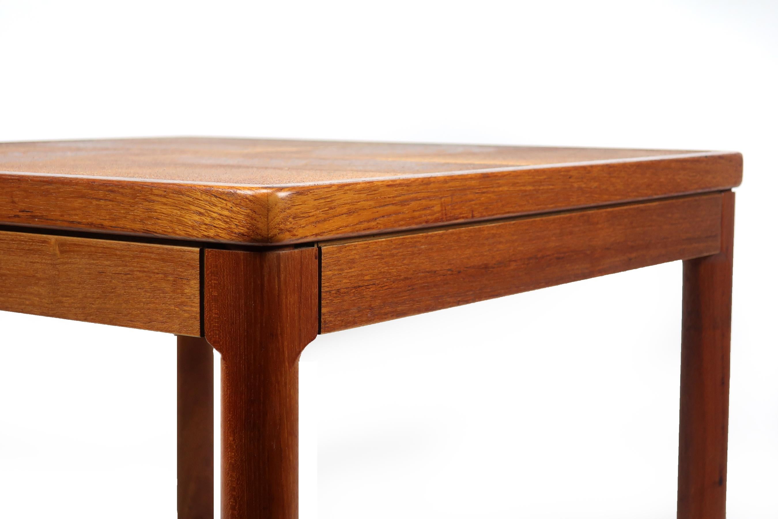 20th Century Danish Modern Teak and Tile Side Table by Trioh