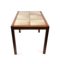 Danish Modern Teak and Tile Side Table