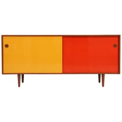 Danish Modern Teak and Two-Tone Lacquer Credenza