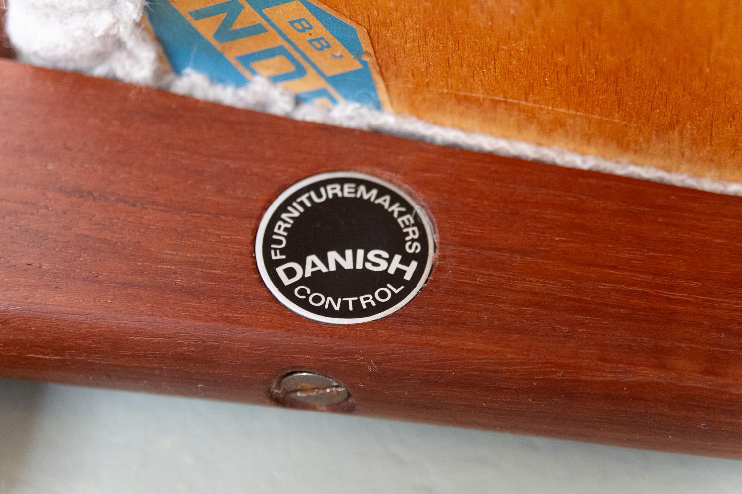 Pouf moderni danesi in teak e lana di Hugo Frandsen, anni '60, set di 2 in vendita 3
