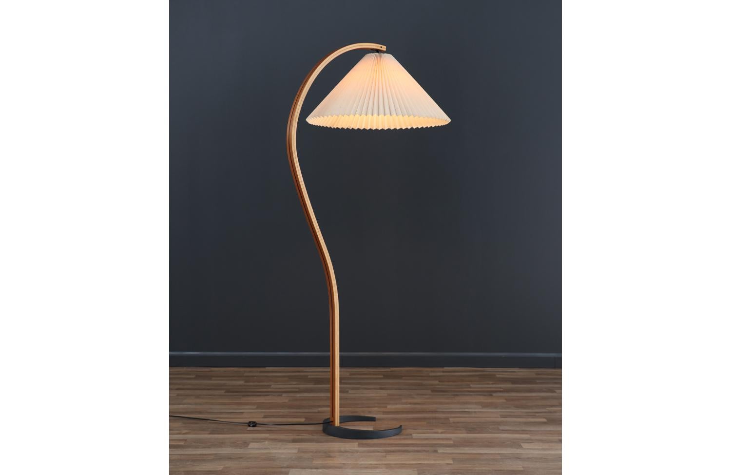 Late 20th Century Expertly Restored - Danish Modern Teak Arc Floor Lamp by Mads Caprani