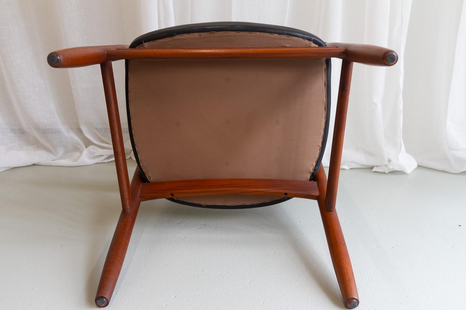 Poltrona moderna danese in teak di Tove & Edvard Kindt-Larsen, 1950. in vendita 3