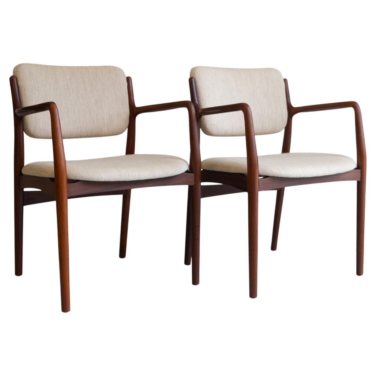 Danish Modern Teak Armchairs, 1950s. Set of 2.