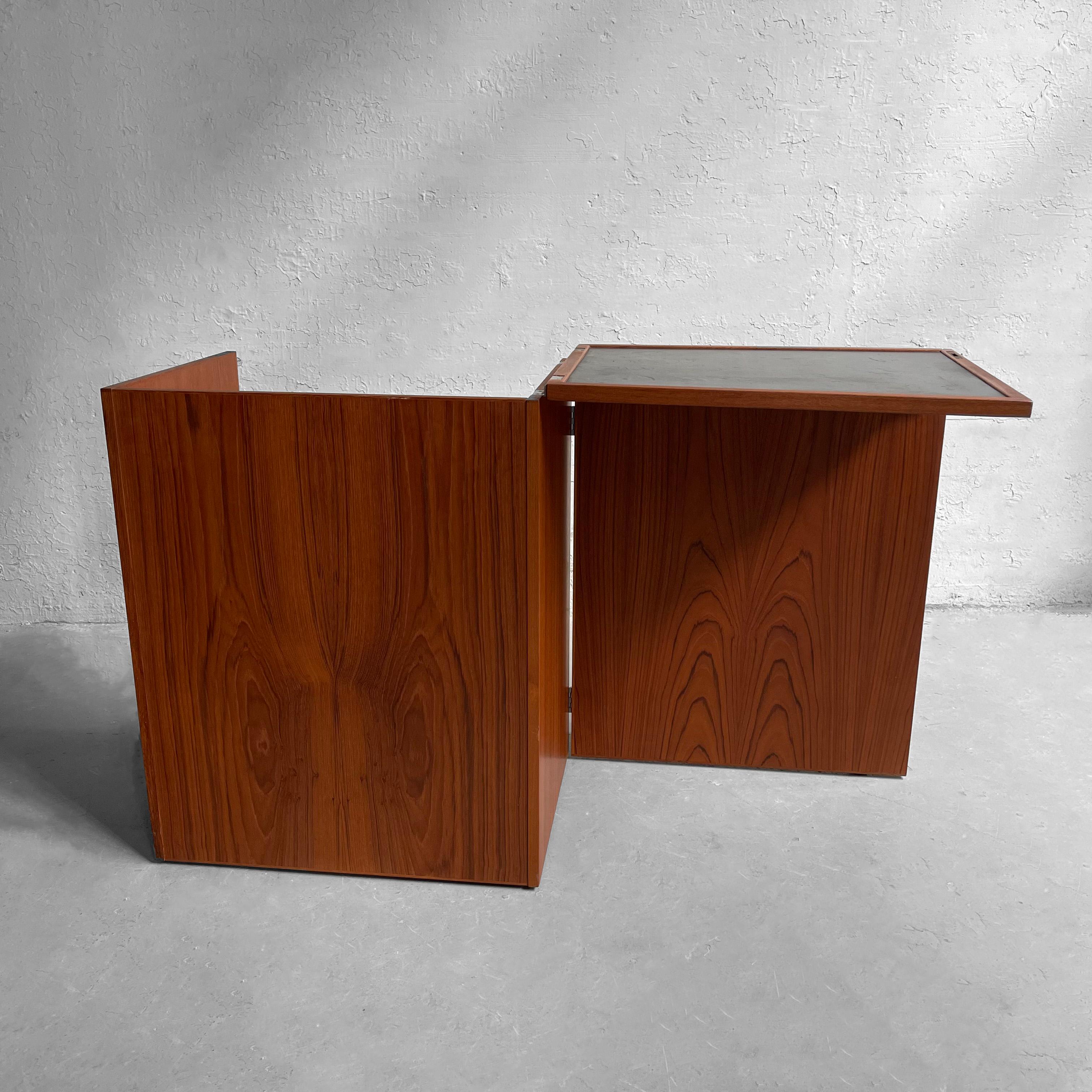 Aluminum Danish Modern Teak Bar Cabinet by Eric Buch for Dyrlund