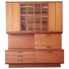 Danish Modern Teak Bar Cabinet Wall Unit