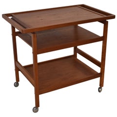 Danish Modern Teak Bar Cart Brdr Furbo, Denmark