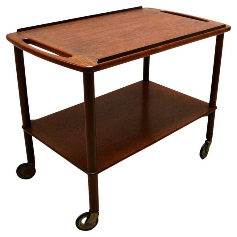 Danish Modern Teak Bar Cart For Sale at 1stDibs