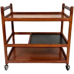 Danish Modern Teak Bar Cart or Trolley by Johannes Andersen for CFC Silkeborg