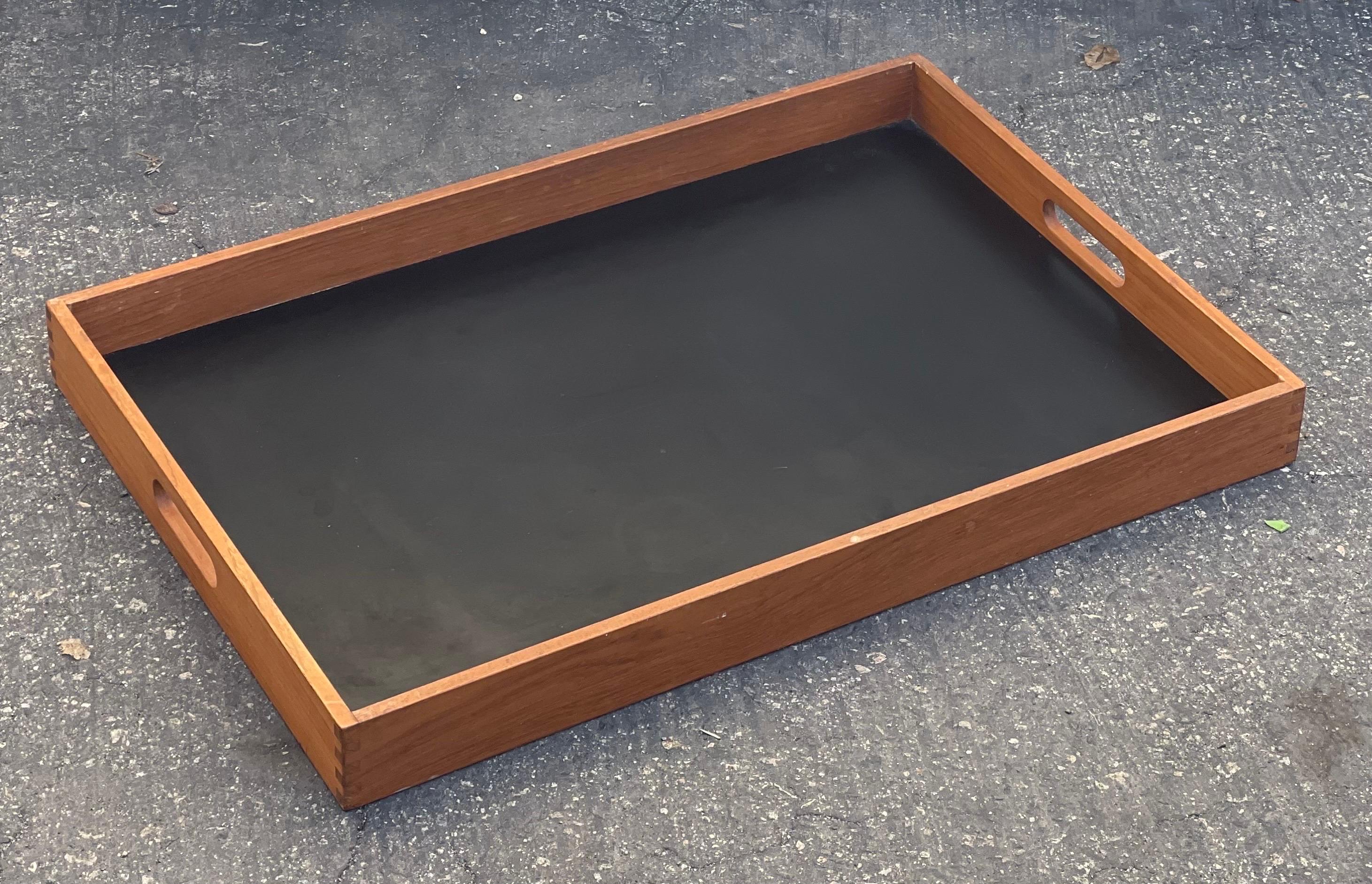 Danish Modern Teak Bar Cart / Serving Trolley with Reversible and Removable Tray For Sale 7