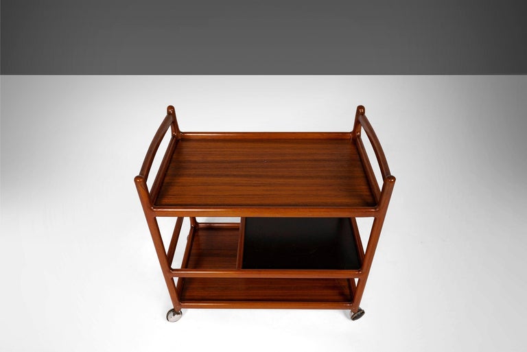 Danish Modern Teak Bar Cart / Teak Trolley by Johannes Andersen for ...