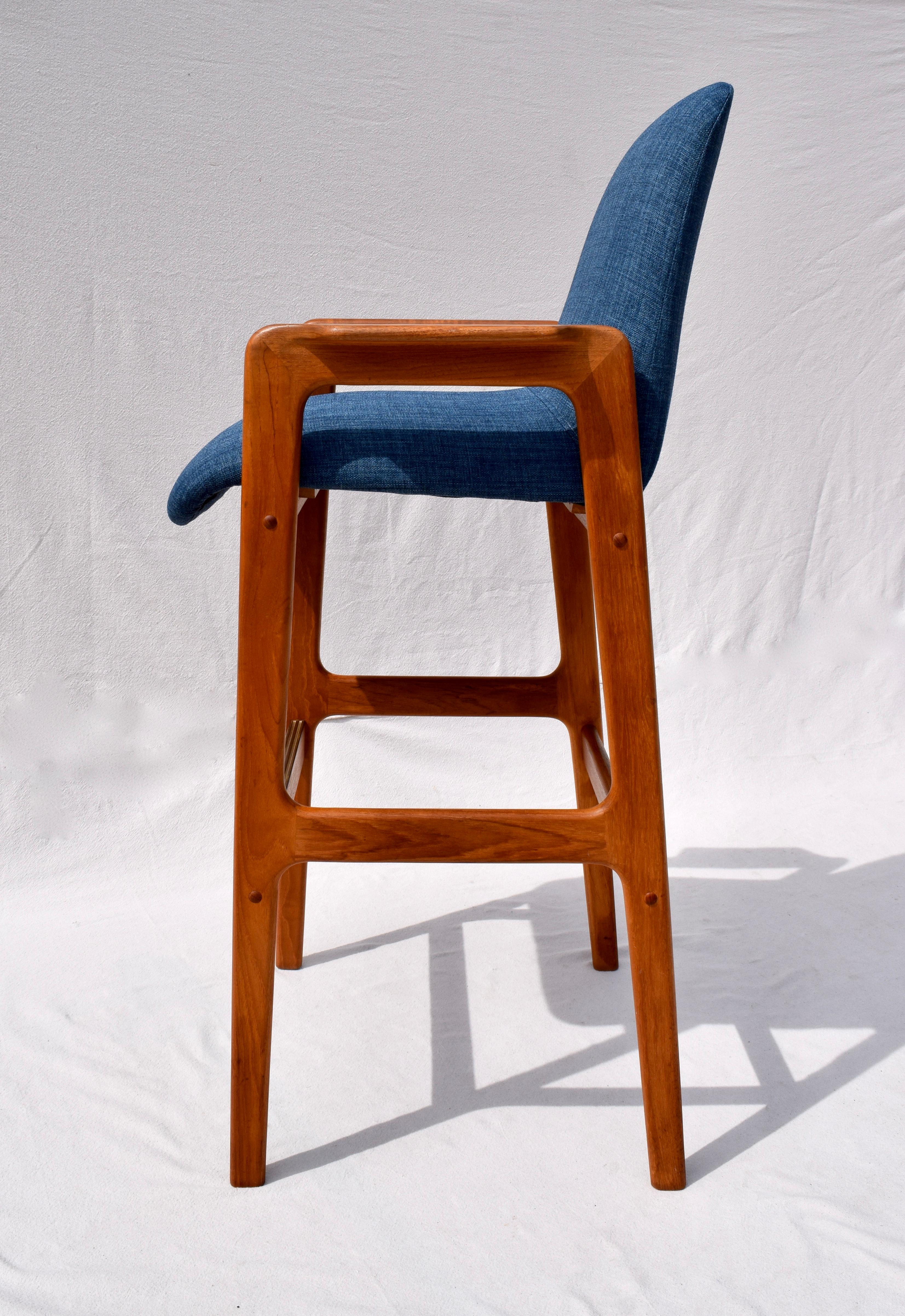 Late 20th Century Danish Modern Teak Bar Stool Chairs