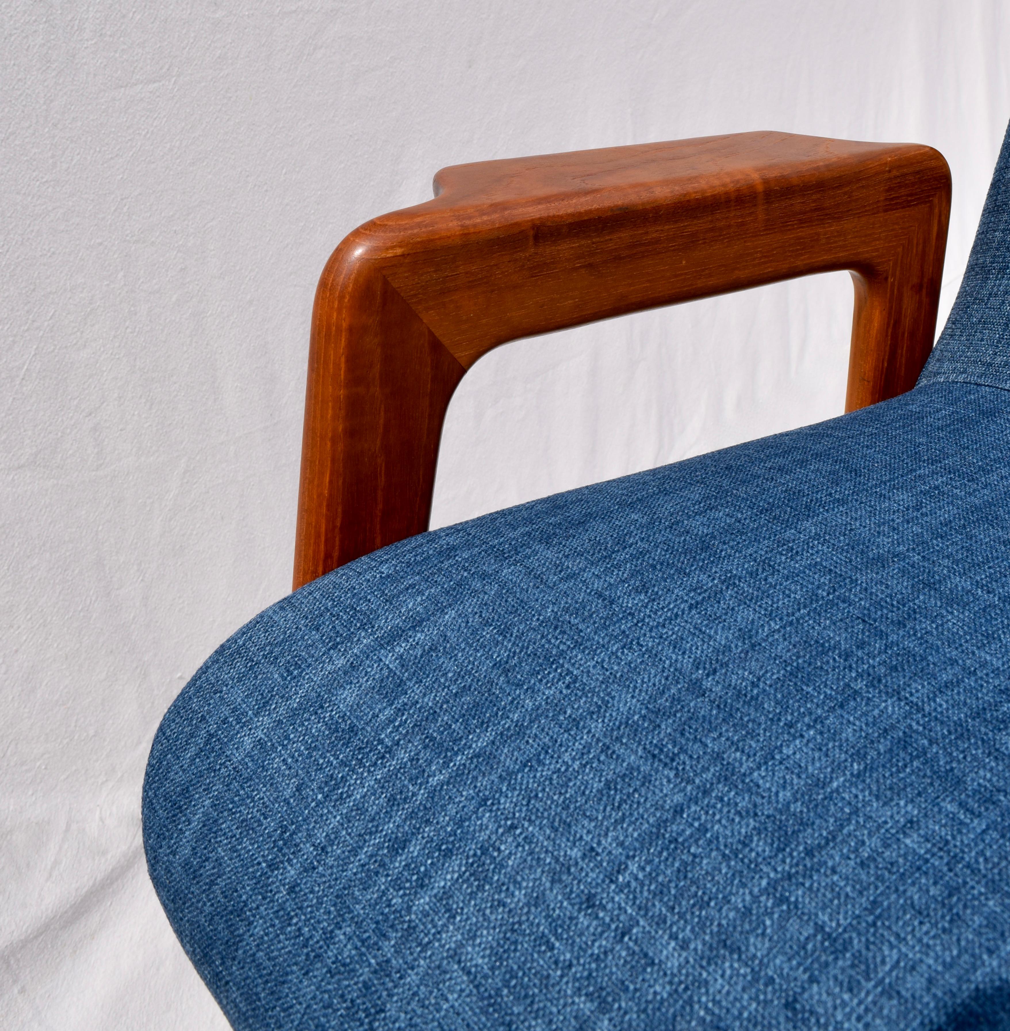Upholstery Danish Modern Teak Bar Stool Chairs
