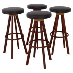 Danish Modern Teak Bar Stools by Hans Olsen for Frem Røjle, 1960s. Set of 4